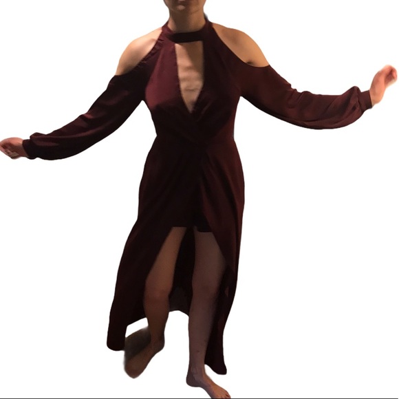 Lush Dresses & Skirts - Lush maroon romper dress
